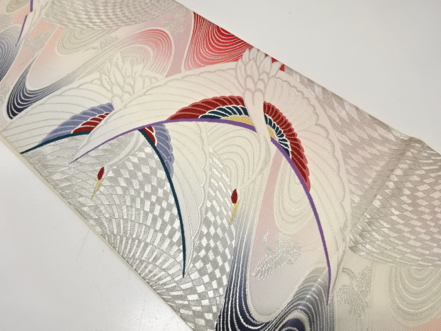 JAPANESE KIMONO / ANTIQUE FUKURO OBI / SILK / WOVEN STREAM